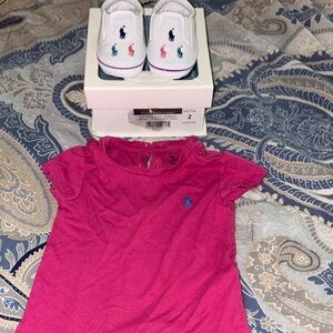 Baby Polo Ralph Lauren Shirt & Baby Soft Sole Shoes with Logo